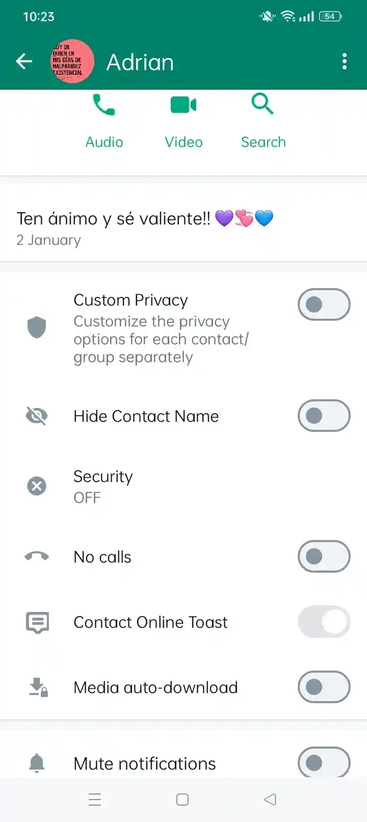 Blue WhatsApp features screen